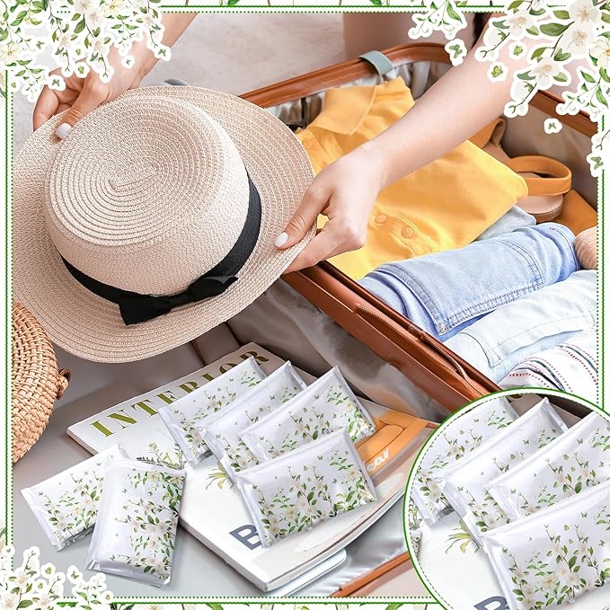 50 Pack Winter Magnolia Flower Pocket Tissues Individual Packs Bulk 3 Ply Magnolia Floral Wallet Travel Facial Tissues Packets for Winter Christmas Wedding Party Supplies