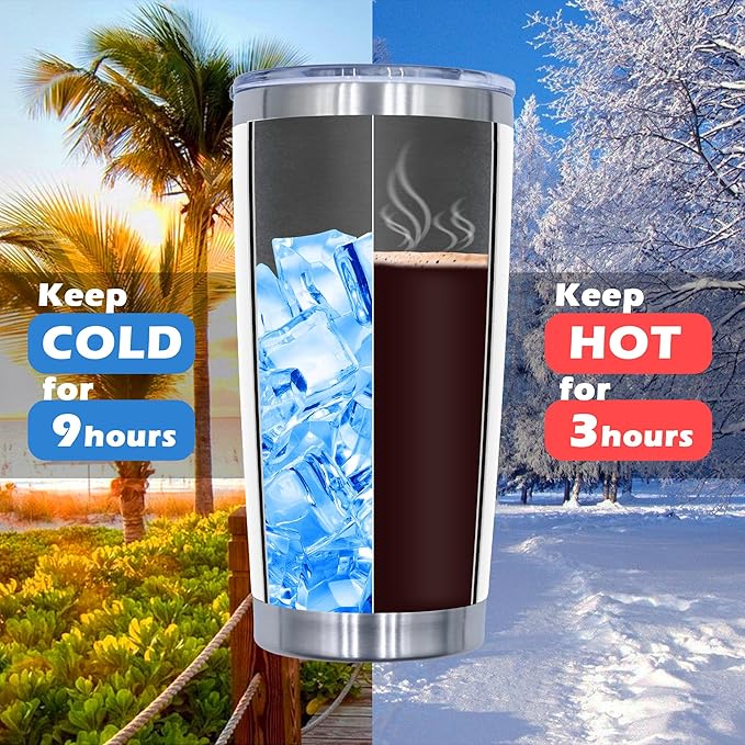 20oz Tumbler Bulk Stainless Steel Tumblers with Lid Vacuum Insulated Double Wall Travel Coffee Mug Powder Coated Tumbler Cup for Hot and Cold Drinks(White, 1 pack)