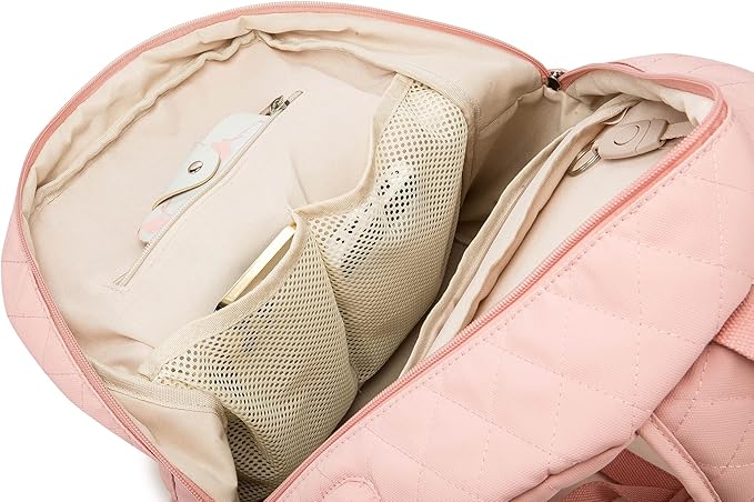 Kinmac Laptop Backpack with Massage Cushion Straps and USB Charging Port for Laptop Up to 15.6 Inch Men Women Travel Outdoor Backpack (Pink)