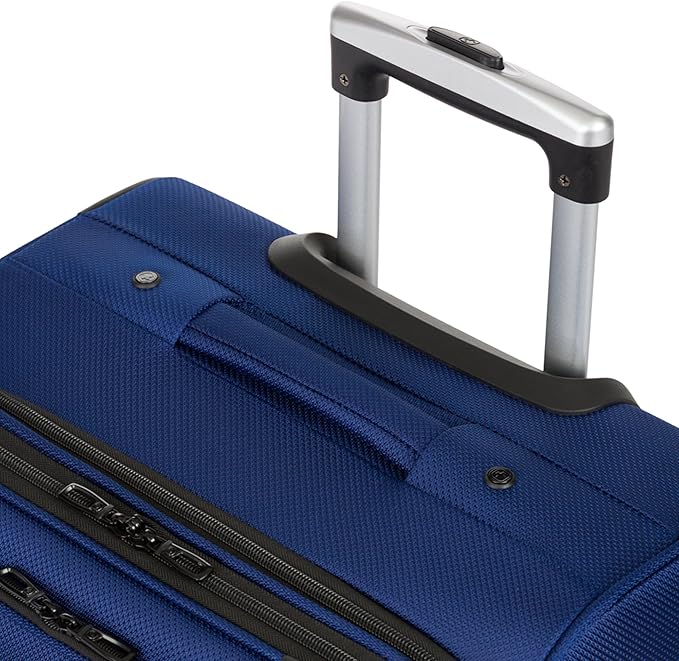 SwissGear Sion Softside Expandable Luggage, Blue, Checked-Medium 25-Inch
