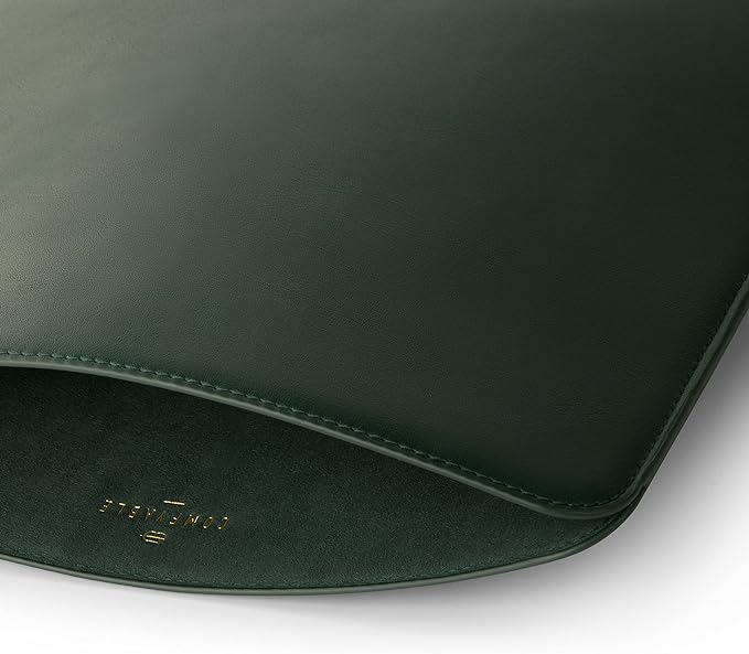 Comfyable Laptop Sleeve 13 Inch Precisely Compatible with MacBook Air M4 2025-2018 & MacBook Pro M2 2022 M1 2020-2016, Faux Leather Cover Case, Green
