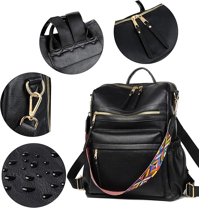 Dora & Liz Womens Backpack Purse Leather Fashion Travel Backpack Purse for Women Designer Ladies Shoulder Bags