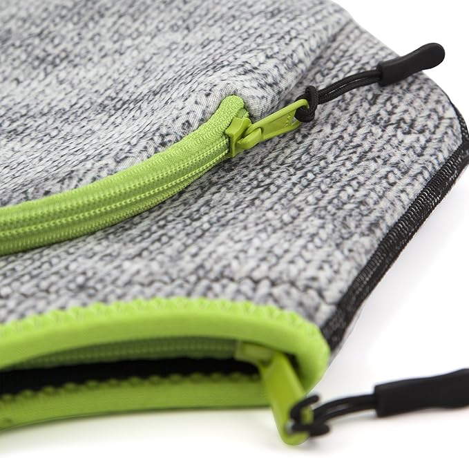 Nordic By Nature Insulated Neoprene Lunch Bag, Soft & Foldable Washable & Reusable Extra-Pocket (L) Gray Melange