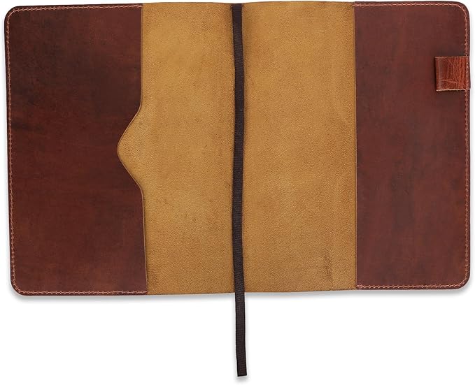 Tan B5 Journal Cover for Field Notes - 7.5x10 in XL Leather Notebook Cover Planner Cover, Refillable Leather Journal Cover, Composition Notebook Cover & Handmade Diary Cover for Travel