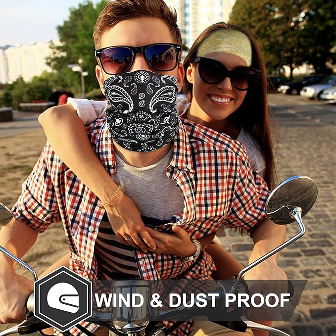 Neck Gaiter Bandana Face Mask: Cooling Gator Mask Breathable Face Cover Ski Neck Scarf Protection from Dust Sun for Men Women