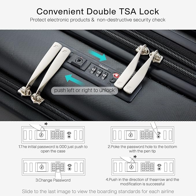 Hanke Grace Expandable Carry On Luggage with Wheels Airline Approved Hard Shell Suitcases with Front Pocket，Top Opening Luggage with TSA Lock for Short Business Travel, Jet Black.