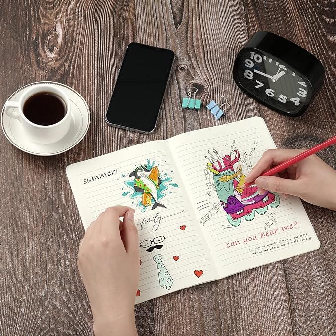 12 Pack Flower Design Line Notebook Journals Bulk for Traveler, Student, Office, College Ruled Composition Subject Notebooks Planner with Lined Paper, 80GSM, 30 Sheets,5.5x 8.3 inch, A5 Size