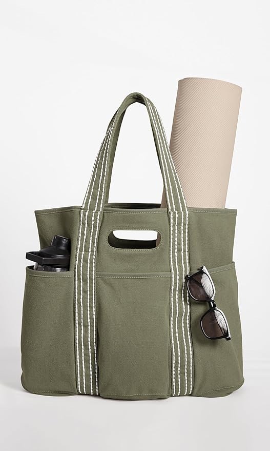 ODODOS 29L Oversized Canvas Tote Bag Large Capacity Open Top Shoulder Bags for Gym Workout Shopping Beach Travel