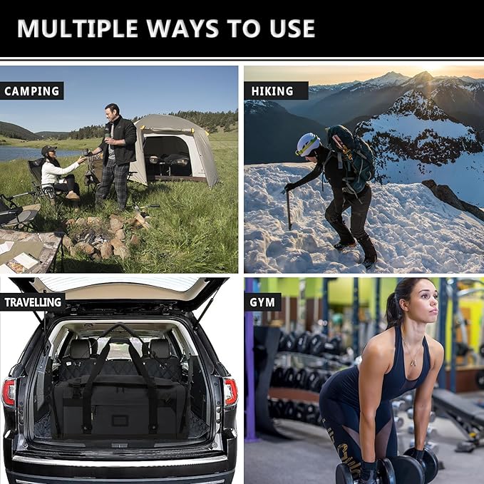 Large Duffle Bag for Travel - Men & Women, Foldable Gym Duffle Backpack, Heavy Duty Tactical Military Canvas Duffel Bags, Extra Big Carry On with Shoe Pockets, Waterproof (80L/103L)