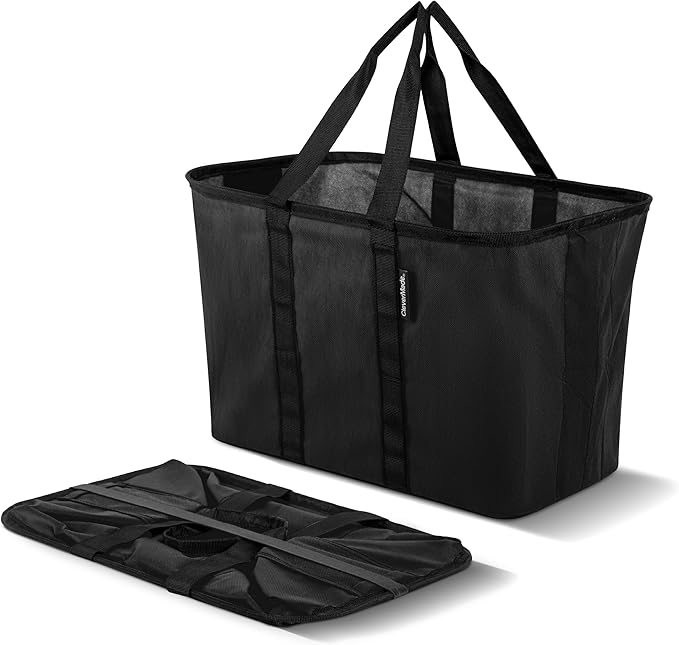CleverMade EcoBasket Reusable Grocery Tote - Collapsible Storage Shopping Organizer - Heavy Duty Utility Bag Home