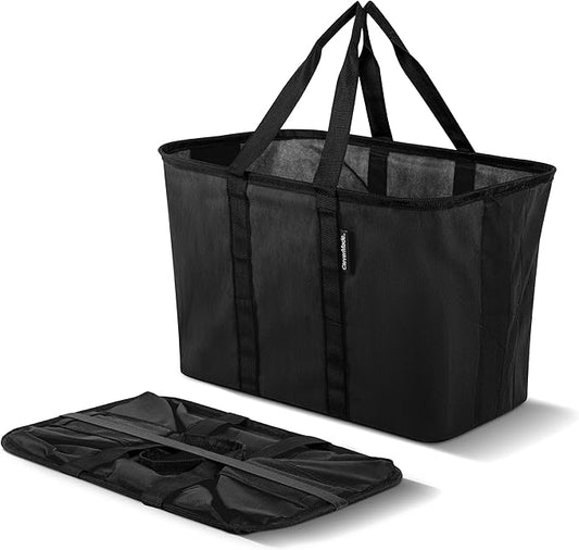 CleverMade EcoBasket Reusable Grocery Tote - Collapsible Storage Shopping Organizer - Heavy Duty Utility Bag Home