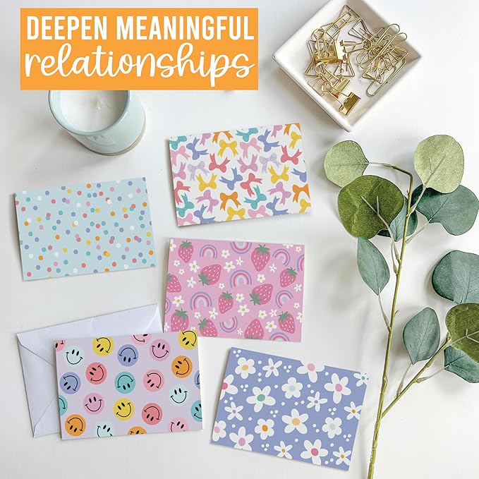 Hadley Designs Blank Cards and Envelopes 4x6-24 Blank Note Cards with Envelopes, Notecards Stationery Sets, Notecards Bulk, Stationary Sets, Note Paper Stationery, Doodle Pretty Stationary