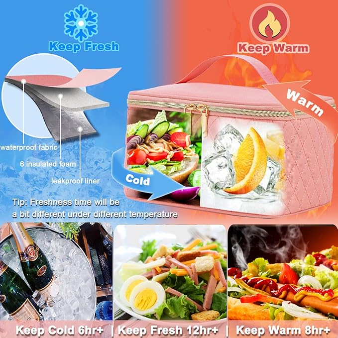 Weitars Lunch Backpack for Women,15.6 Inch Laptop Backpacks Travel Backpack for Women,Work Back pack,Teacher Nurse Back pack Insulated Lunchbox Backpacks