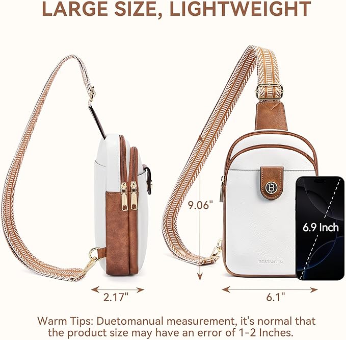 BOSTANTEN Small Sling Bag Crossbody Bags for Women Trendy Crossbody Purse Leather Chest Bag