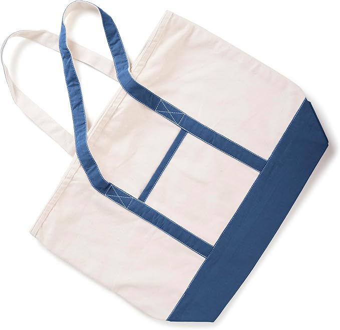 Cotton Canvas Tote Bag with an External Pocket & Top-Zipper Closure For - Gym, Beach, DIY, Work, Travel, Shopping