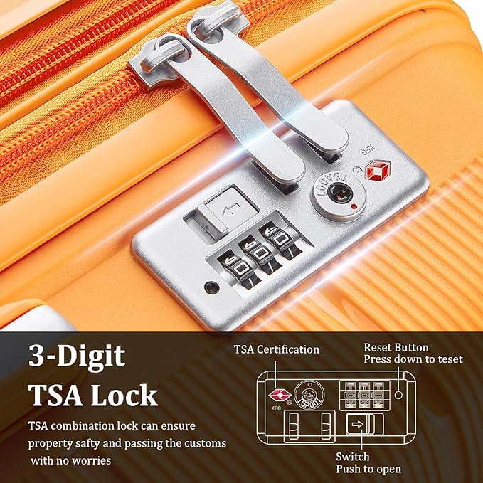 4-Piece Hardshell Luggage Set with TSA Locks, Expandable Suitcases and Silent Spinner Wheels - Vibrant Colors for Easy Identification (14/20/24/28 Inch) - Family Travel Suitcase Sets