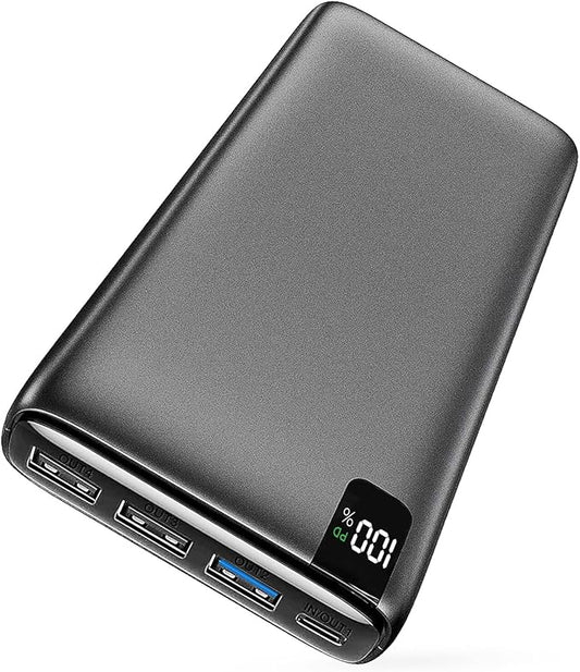 IXNINE Power Bank 26800mAh Portable Charger, 22.5W Fast Charging PD QC 3.0 Compact External Battery Pack with LED Display and 4 USB Outputs for Cellphone Tablet