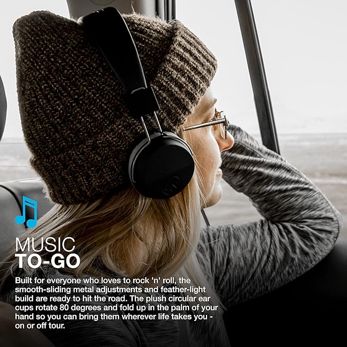 JLab Neon Folding On-Ear Headphones, Black, Wired Headphones, Tangle Free Cord, Noise Isolation, 40mm Neodymium Drivers, C3 Sound (Crystal Clear Clarity)