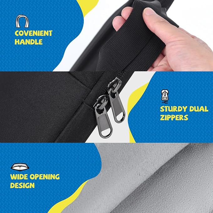 9-11 Inch Tablet Sleeve Carrying Case for New Amazon Fire Max 11/10.1" Fire HD 10 Plus Kids Pro, iPad Pro M4/Air M3 M2 11" 2025/ iPad A16 11"/Galaxy S9 S8 A9+ A8 11" 10.5" Protective Bag, Black