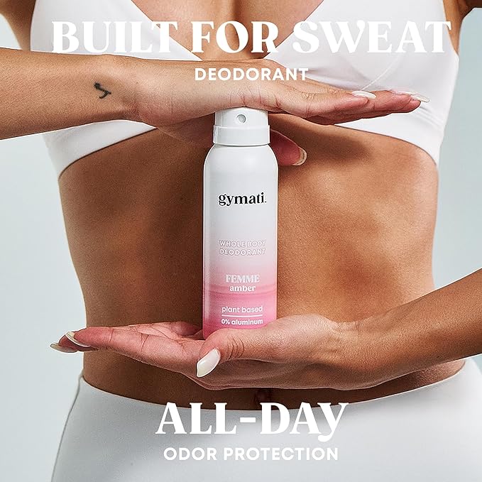 Fitness Deodorant Spray - Men & Women - Aluminum-Free - 24 Hour Odor Protection - Sweat Resistant - Air-Powered - Vegan & Plant-Based - Made in USA - Homme + Femme - 3.4oz Travel Size -2 Pack