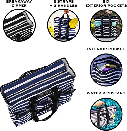 SCOUT Rocket Pocket Tote - Multi-Pocket Travel, Nurse, Teacher, Mom Tote, 7 Pockets Total, Two Sets of Straps, Folds Flat