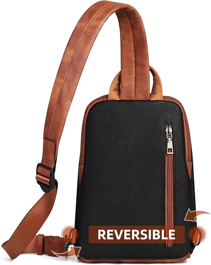 FADEON Sling Bag for Women Crossbody Purse Sling Bags, Designer Sling Purses Medium Travel Multi-Pocket Sling Backpack