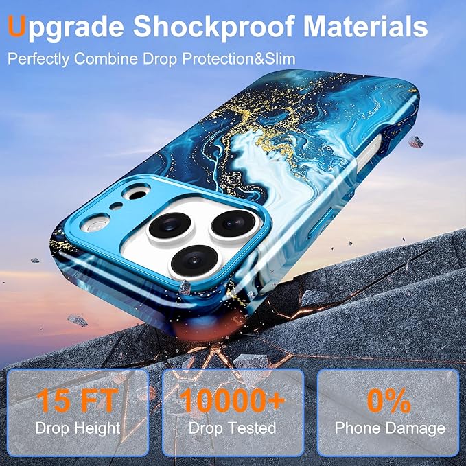 Btscase for iPhone 17 Pro Max Case [Compatible with Magsafe] [Military-Grade Drop Protection] Slim Anti-Scratch Smooth Touch TPU Bumper Shockproof Magnetic Phone Case for Women Girls Men, Deep Blue