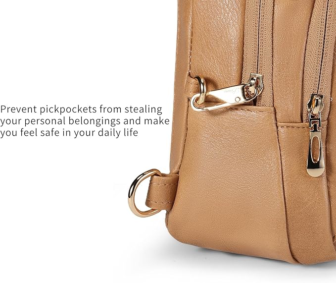 Crossbody Bags for Women Anti Theft Vegan Leather Sling Bag RFID Blocking Chest Bag for Travel