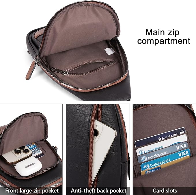 CLUCI Crossbody Bags for Women Men,Leather Sling Bag Cross Body Backpack for Woman Gifts for Women Birthday Unique