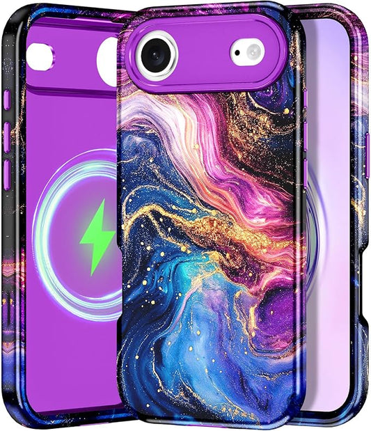 Btscase for iPhone Air Case [Compatible with Magsafe] [Military-Grade Drop Protection] Slim Anti-Scratch Smooth Touch TPU Bumper Shockproof Magnetic Phone Case for Women Girls Men, Deep Purple