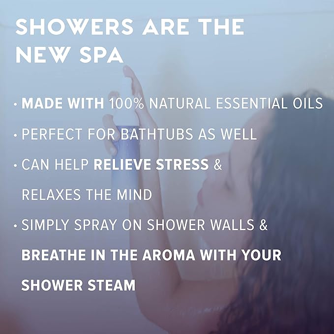 MOXĒ Dream Lavender & Chamomile Shower Mist, Spa Steam Spray, Certified Natural Essential Oils, Aromatherapy, Tension Relief, USA Made, 4 Ounces