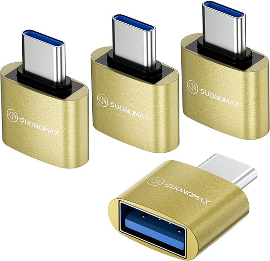 USB C to USB A Adapter,USBC Male to A Female 3.0 OTG MacBook Pro/Air USB Adapter,Type C Thunderbolt 3 Converter for Apple iPhone 16 15,Flash Thumb Drive,Mac,iPad,Samsung Galaxy S25 S24 4 Pack