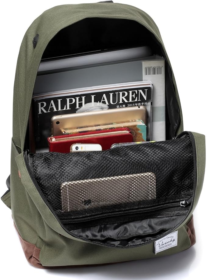 Backpack for Men Women,VASCHY Classic Water-resistant Lightweight Travel School Backpack Casual Daypack