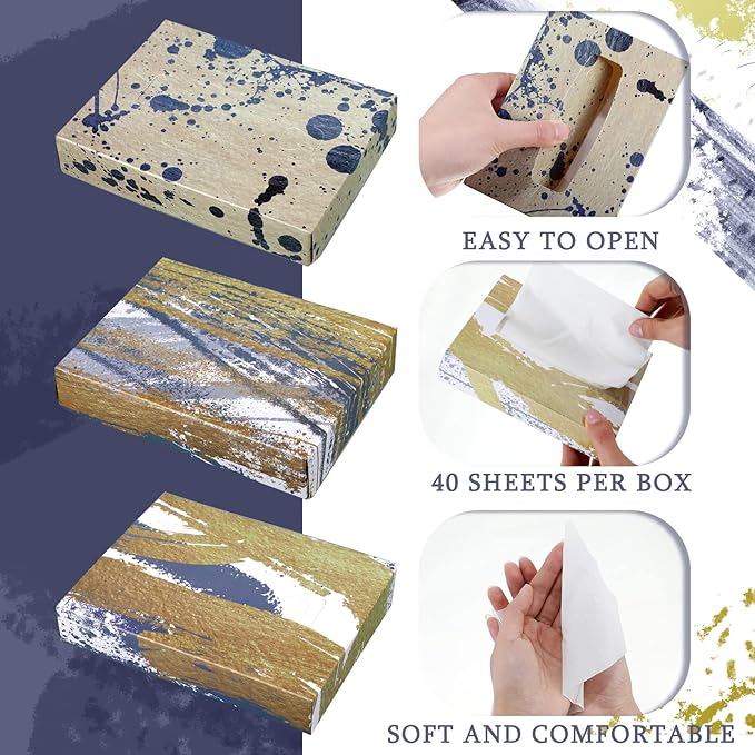 24 Packs Small Boxes of Tissues Flower Car Facial Tissue Boxes Disposable Tissue Packs Cube Facial Tissues 2 Ply 960 Sheets for Holiday Party Bathroom Office Floral Home Decor(Bright)