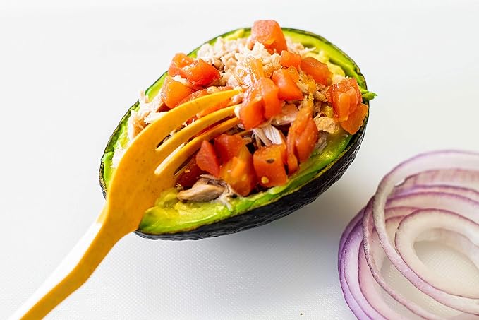 Knork Eco Astrik Reusable Compostable Plant-Based To Go Ware, Utensil Set with Carry Case, Orange Blue White Gray, 8 Piece Utensil Set with Carry Case