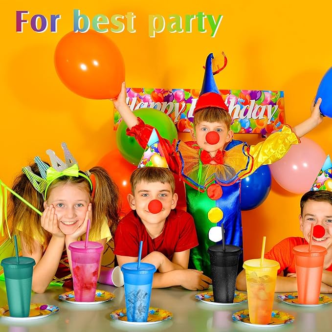 Honeydak 30 Pack Tumbler with Straw and Lid Bulk Glitter Plastic Cups Water Bottle Iced Coffee Travel Mug Reusable Party Favor Cups for Birthdays travel 24-27 oz (Assorted Color)