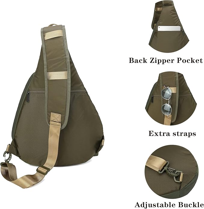 Large Sling Backpack, Sling Chest Bag Shoulder Crossbody Daypacks Fits 14.1-Inch Laptop for Travel Outdoor Men Women