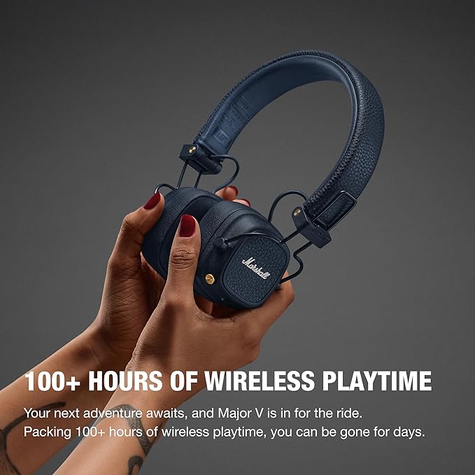 Marshall Major V On-Ear Wireless Bluetooth Headphones - Midnight Blue