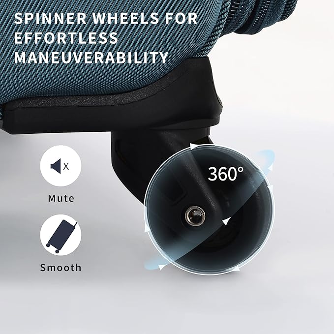 Merax Softside Luggage Set Softshell Lightweight 3 Piece Spinner Suitcase 22" 26" 30" New Green