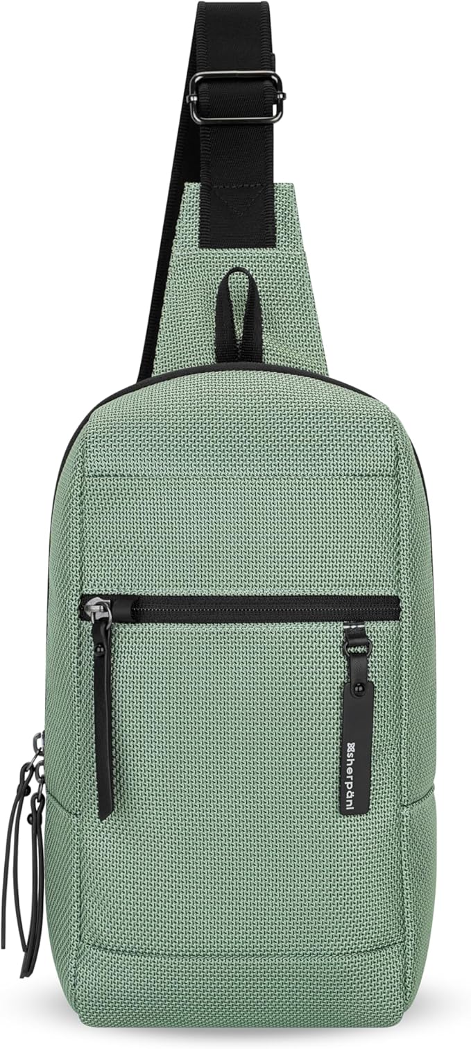 Sherpani Metro, Anti Theft Sling Bag, Sling Backpack, 5L Travel Bag, Shoulder Chest Purse, Crossbody Backpack for Women, Metal Hardware, Travel Gift (Aloe Mist)