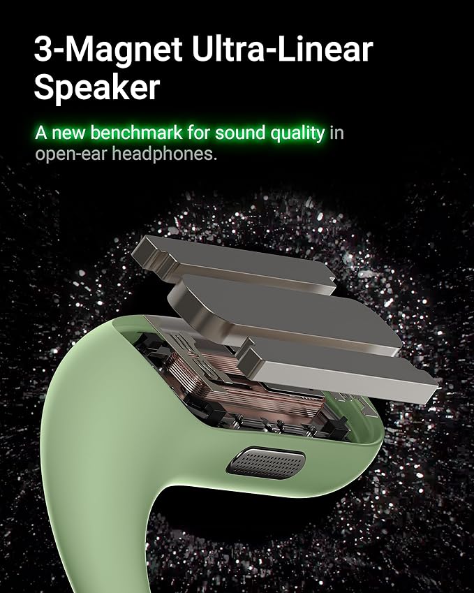 ACEFAST AceFit Pro Open-Ear Headphones, Night Safety Mode for Sports, Powerful Bass, 7.6g Ultra-Comfort, Bluetooth 5.4, 30H Playtime with Digital Display, IP54 Sports Earbuds for Running & Workouts