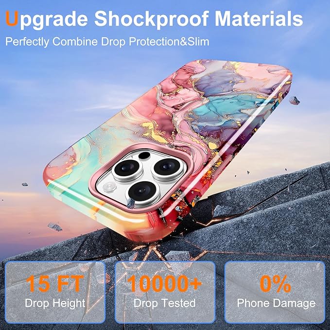 Btscase for iPhone 15 Pro Max Case [Compatible with Magsafe] [Military-Grade Drop Protection] Slim Anti-Scratch Smooth Touch TPU Bumper Shockproof Magnetic Phone Case for Women Girls Men, Rose Gold