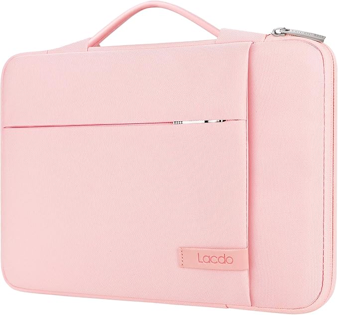 Lacdo 360° Protective Chromebook Case 11 Inch Laptop Sleeve for 11 Inch Acer HP Lenovo Dell Samsung ASUS Chromebook Spin 311, 13 Inch Microsoft Surface Pro 11th Copilot+PC/10/9/8/X Computer Bag, Pink