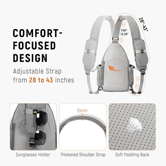 SKYSPER Sling Bag Anti-Theft Crossbody Bag RFID Travel Cross Body Shoulder Sling Backpack