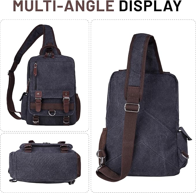 mygreen Canvas Cross Body Messenger Bag Shoulder Sling Backpack Travel Rucksack