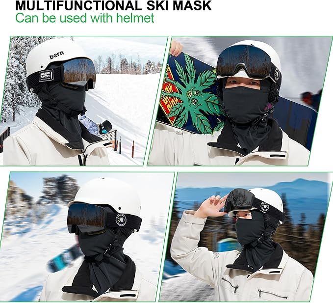 Balaclava Ski Mask 3 Pieces Full Face Cover for Men and Women Breathable Windproof Balaclava Face Mask for Skiing & Snowboard