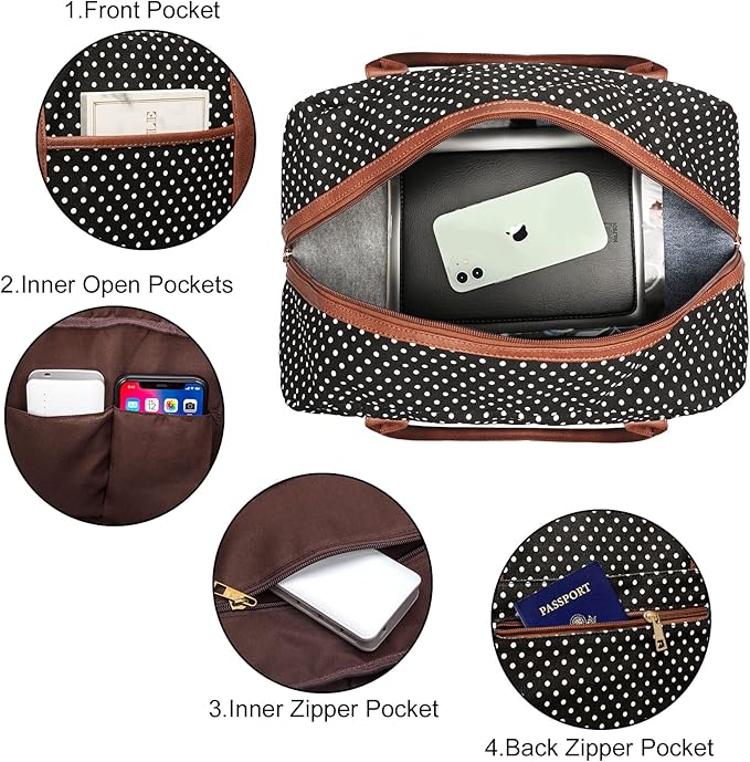 Weekender Bag for Women Canvas Overnight Bag Large Travel Tote Bag Carry on Shoulder Duffle Bag With Shoe Compartment,Perfect for Travel/Daily Use/Birthday Gift …