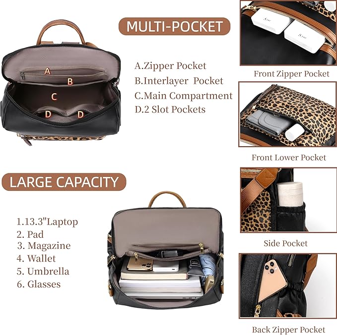 Dora & Liz Womens Backpack Purse Leather Fashion Travel Backpack Purse for Women Designer Ladies Shoulder Bags with Wristlet