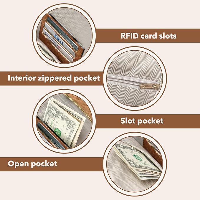 Yarnic Small Sling Bag for Women, Anti Theft Cross Body bags Trendy, RFID Travel Crossbody Purses,Vegan Pu Leather Chest Bag (Chestnut Brown)