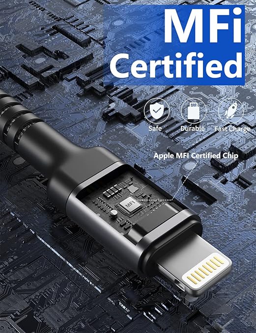 USB Type C to Lightning Cable Fast Charging, [Apple MFi Certified] 2Pack 6ft iPhone Charger Cable Compatible with iPhone 14/13/12/11 Pro Max and USB C Female to USB A Male Adapter with Keychain